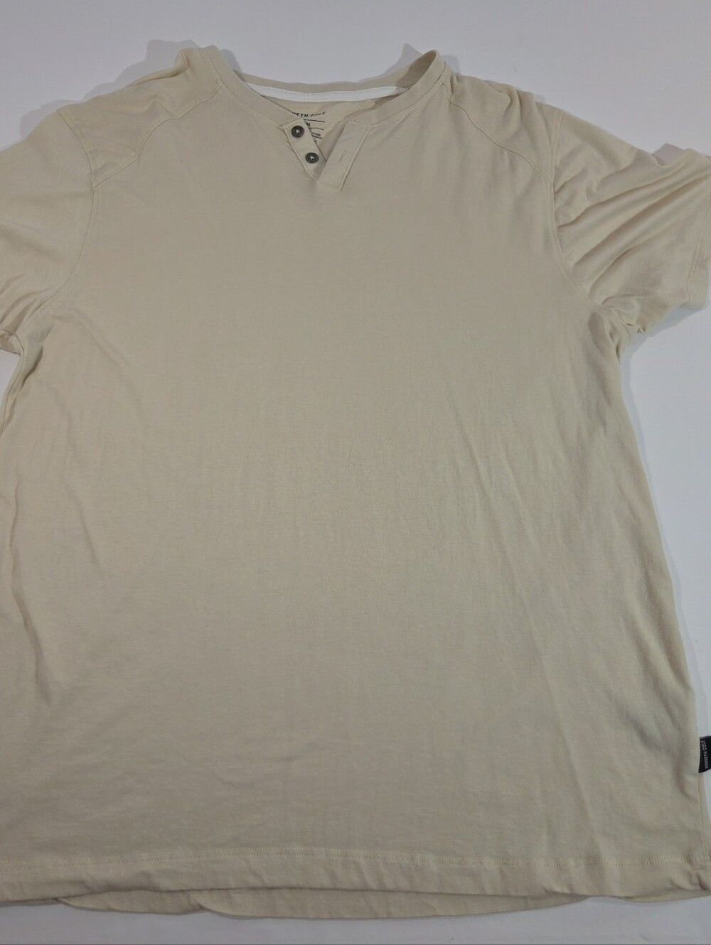 Kenneth Cole Men’s Organic Cotton Henley Tee - Medium Beige